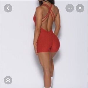 Bombshell Sportswear Vibrant Red Shorts body suit